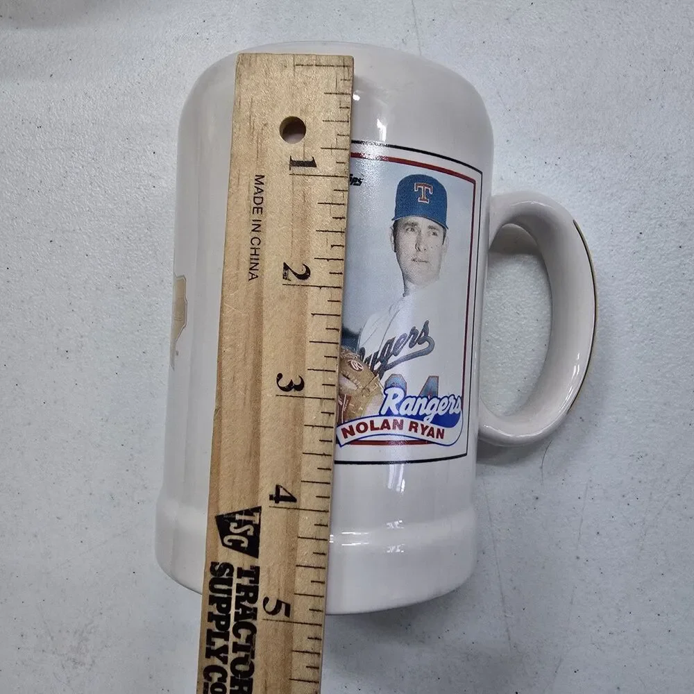 Vtg Texas Rangers Nolan Ryan Tops Sports Nostalgia Mug Coffee Cup Made In USA